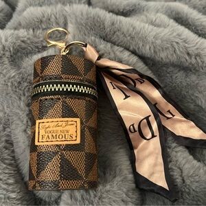Fashion Brown/Black, Pink and Tan Mini Bag Charm